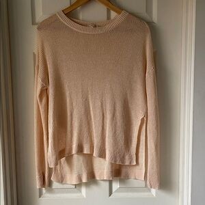 Eileen Fisher Peachy Cream open knit linen sweater